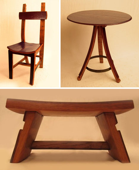 wine barrel recycled furniture
