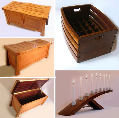 wine curved wood furnitures