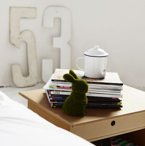 corrugated cardboard side table