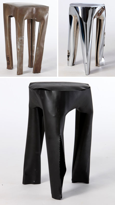 exploded metal bent stools