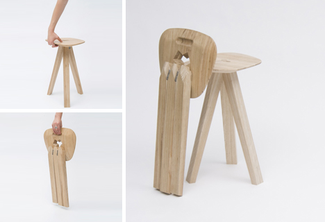 folding three legged stool
