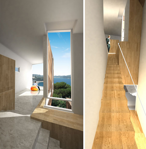 hillside home interior renderings