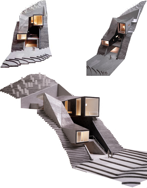 hillside home physical model