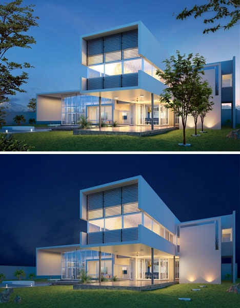 3d daylight nighttime rendering