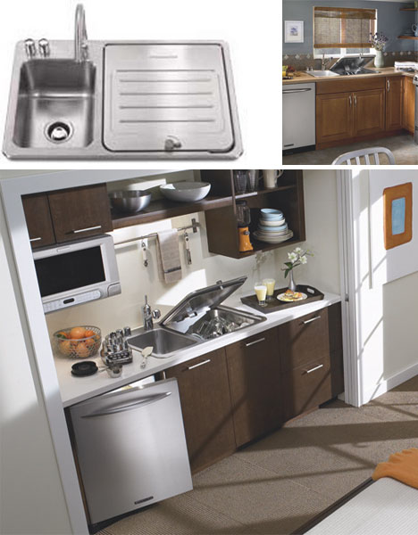 Compact Dishwasher Fits Into Kitchen Sink Slot
