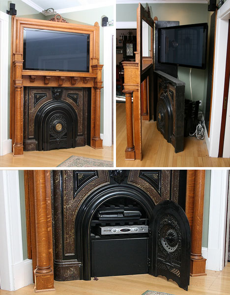 steampunk entertainment center detail