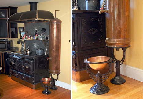 steampunked wood burning stove