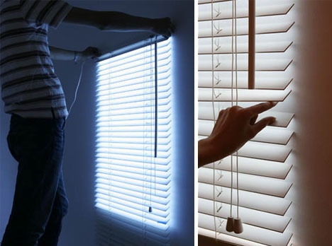 window blind wall light
