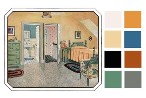 vintage interior design palette