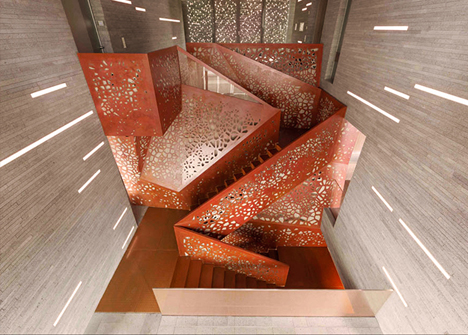 perforated stairs top view