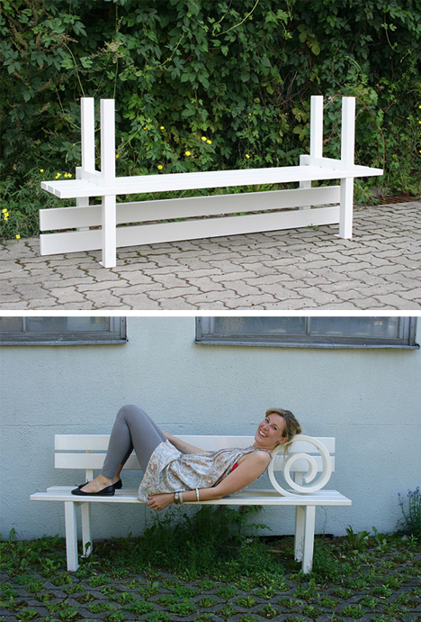 interactive sleeping bench variant
