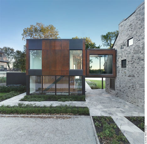 Modern Cube Addition Stone House 2