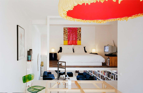 colorful suspended bedroom