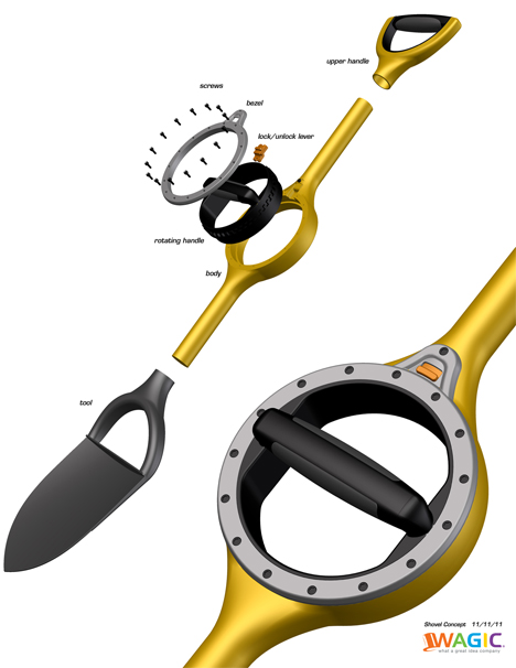 unique ergonomic shovels movable handles