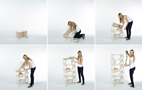 flatpack easily folded shelves