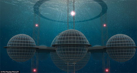 futuristic underwater city