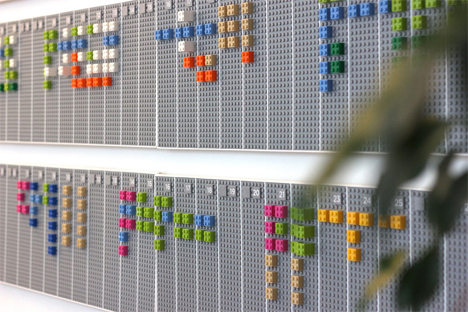 office calendar made of lego bricks