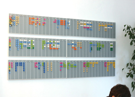 wall mounted LEGO office calendar