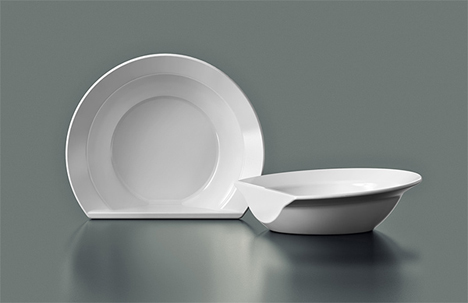 flat edge ceramic scoop bowl