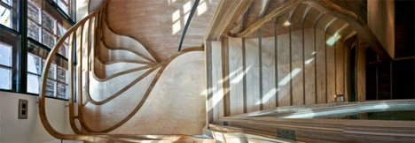 tree-like wooden staircase