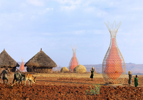 warka water collecting trees