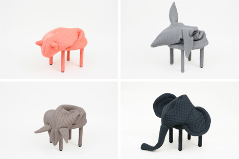 playful animal footstools