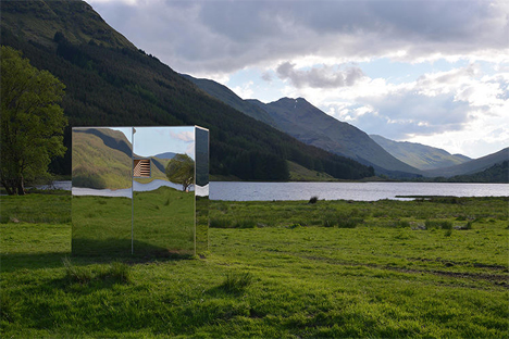 mirrored nature lookout loch lomand and the trossachs national park