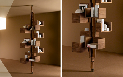 modern rotating bookshelf