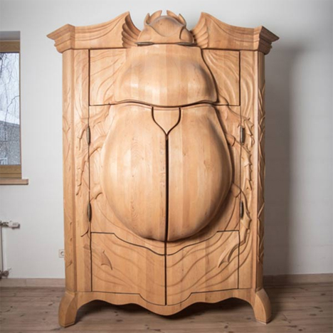 wooden beetle armoire