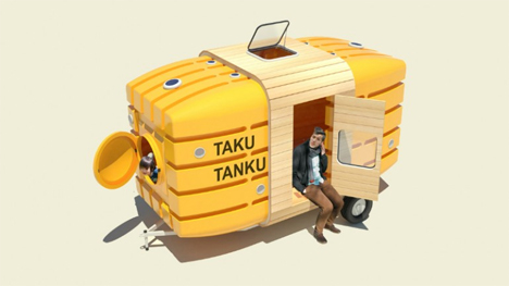 tiny home made from water tanks