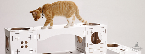 cardboard modular play set poopy cat