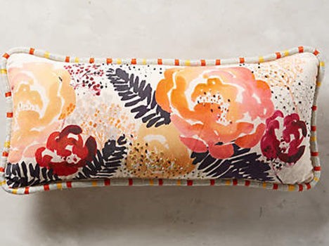  Watercolor Floral Pillow from Anthropologie