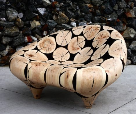 Lounge-Chair-in-Big-Cone-Pine-Cross-Sections-by-Jaehyo-Lee