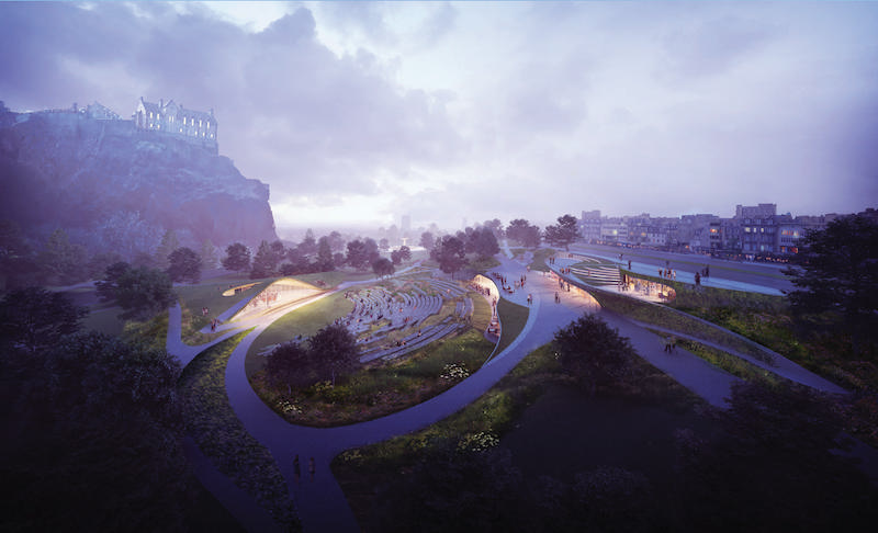 Undulating Rooftop Garden Design Wins Edinburgh?s Ross Pavilion Contest